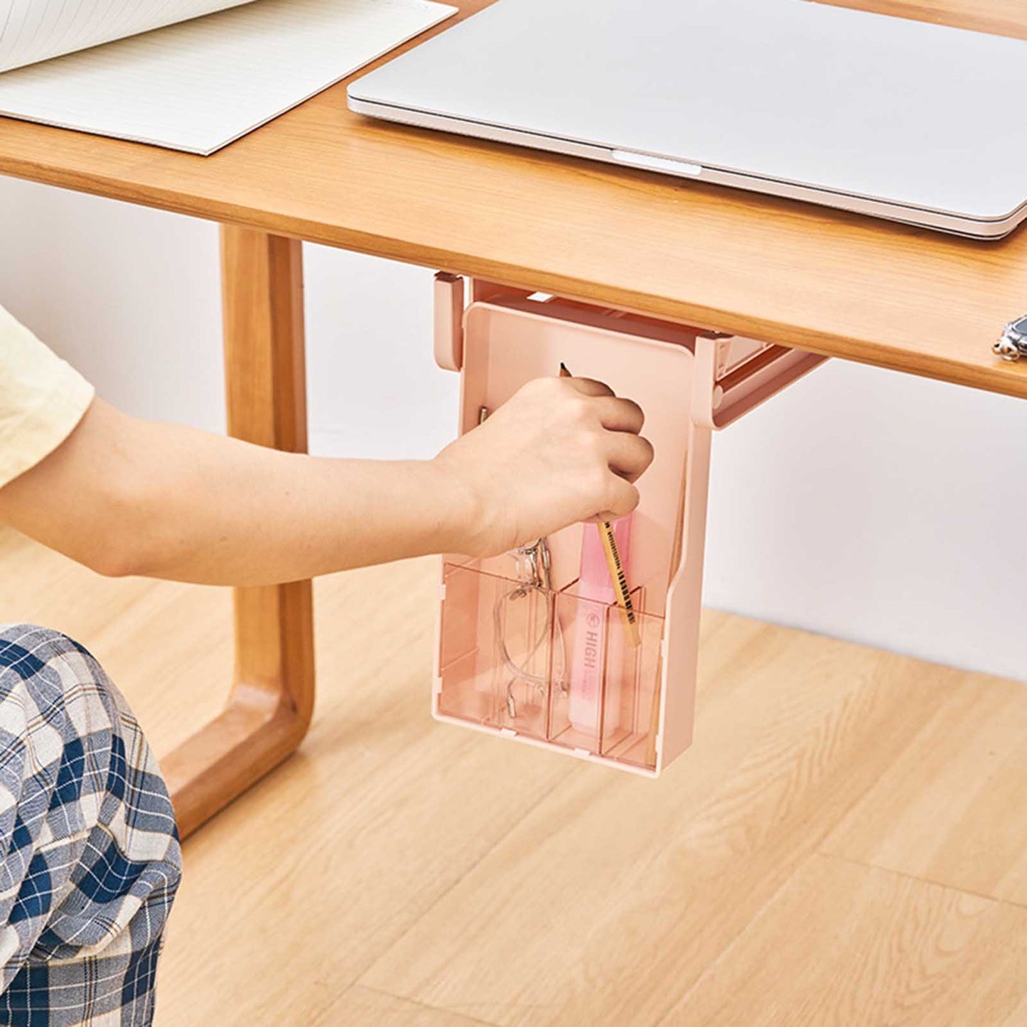 1 Pcs Hidden Drawer-Type Multipurpose Pen Holder
