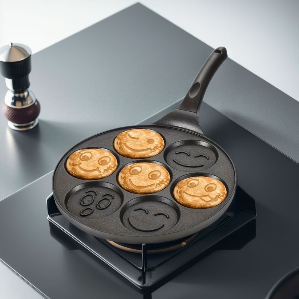 7 Portion Smiley Face Non Stick Frying Pan