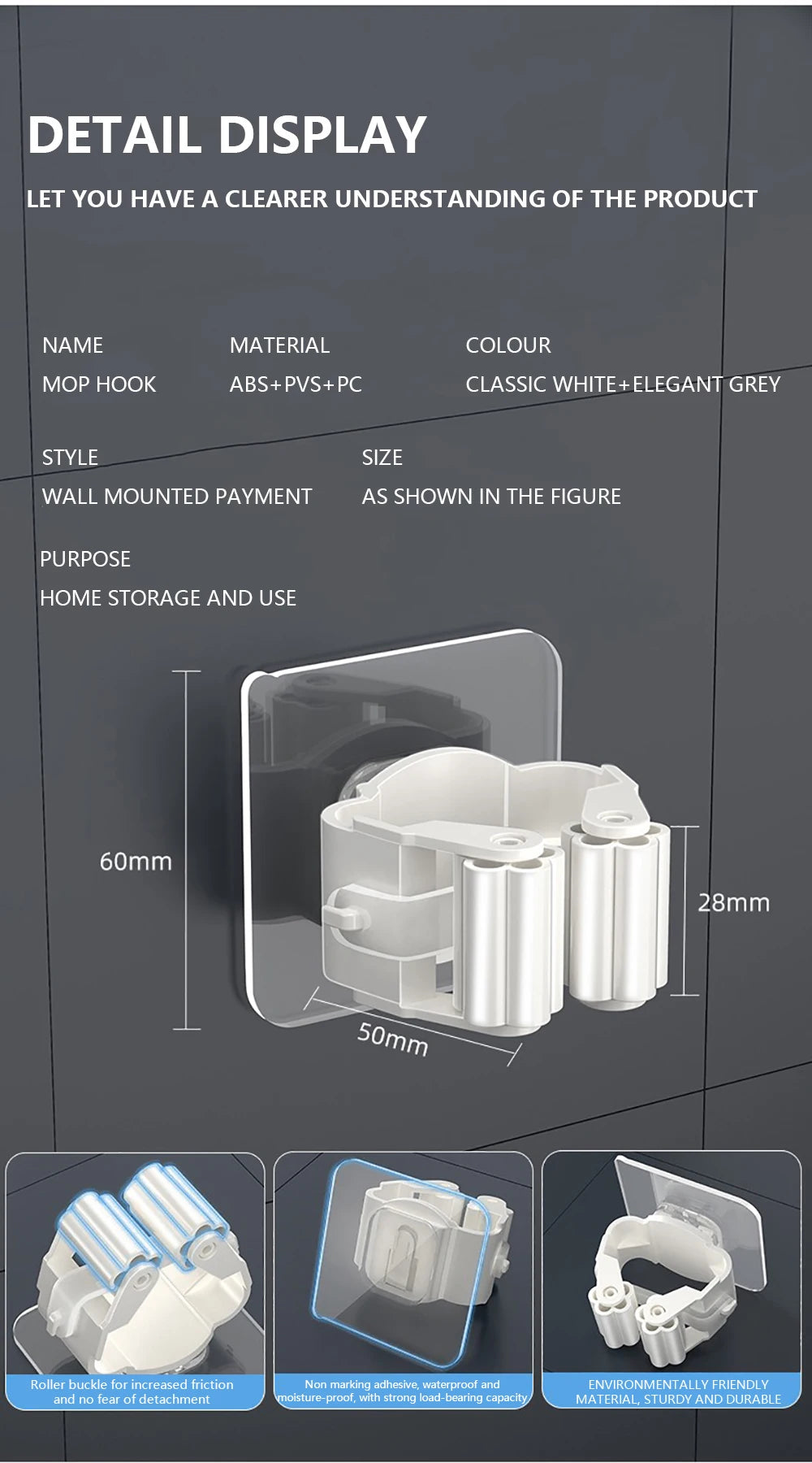 Mop Holder Self-adhesive 1PC