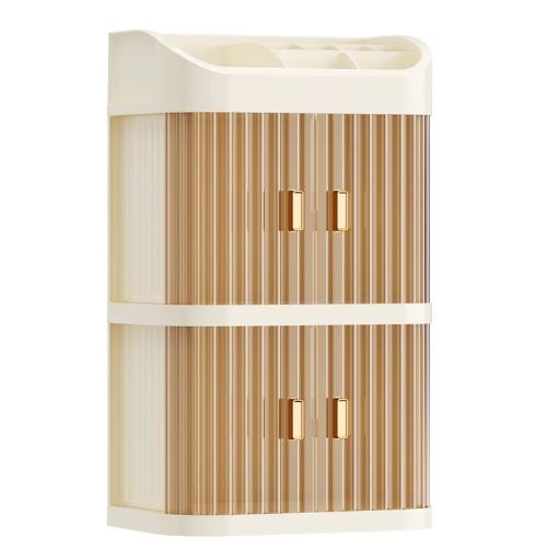 3 LayerMakeup Storage Box Multi Compartments Cosmetic Organizer, Acrylic Cosmetics Display Case