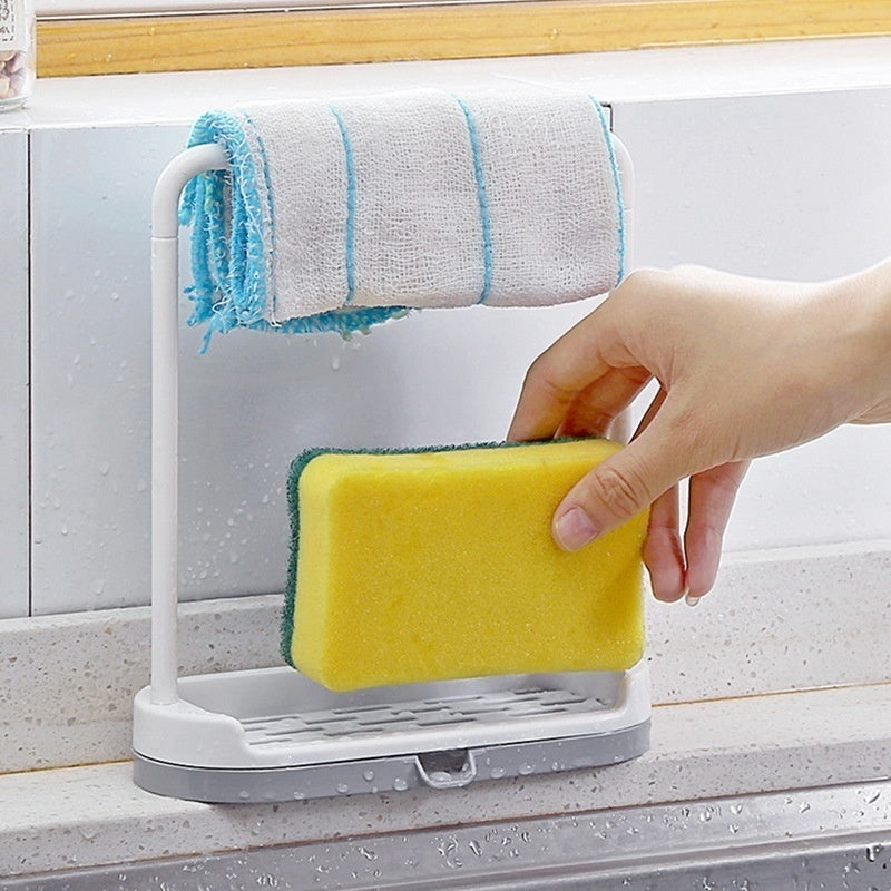 1Pc Kitchen Sink Dishrag Sponge Storage Rack
