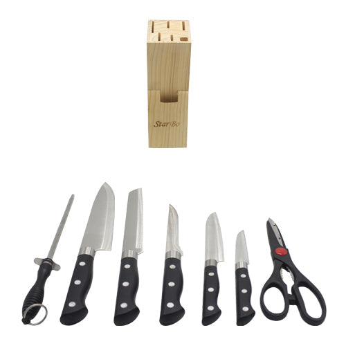 Bamboo Wood Knife Holder Box (8 Pcs Set)