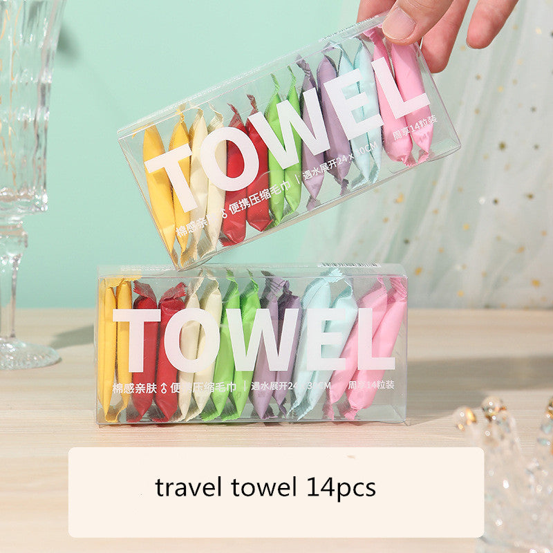 14pcs/box Disposable Washcloth Portable Travel Towel