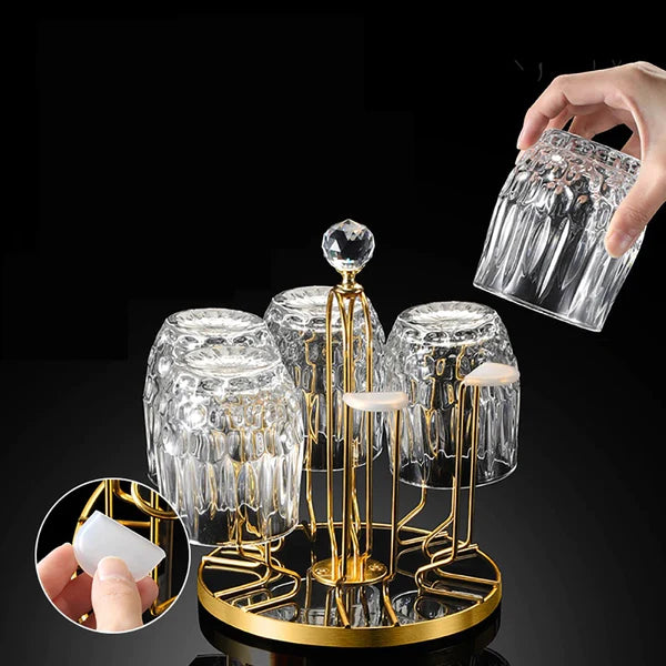 1pc Household Cup/Glass Holder, Rotating Drain And Dustproof Glass Cup Holder