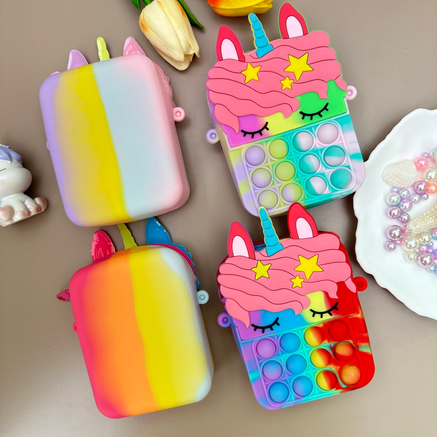 Cute Unicorn Style Mini Silicone Pop-It Pouch(Premium Quality)