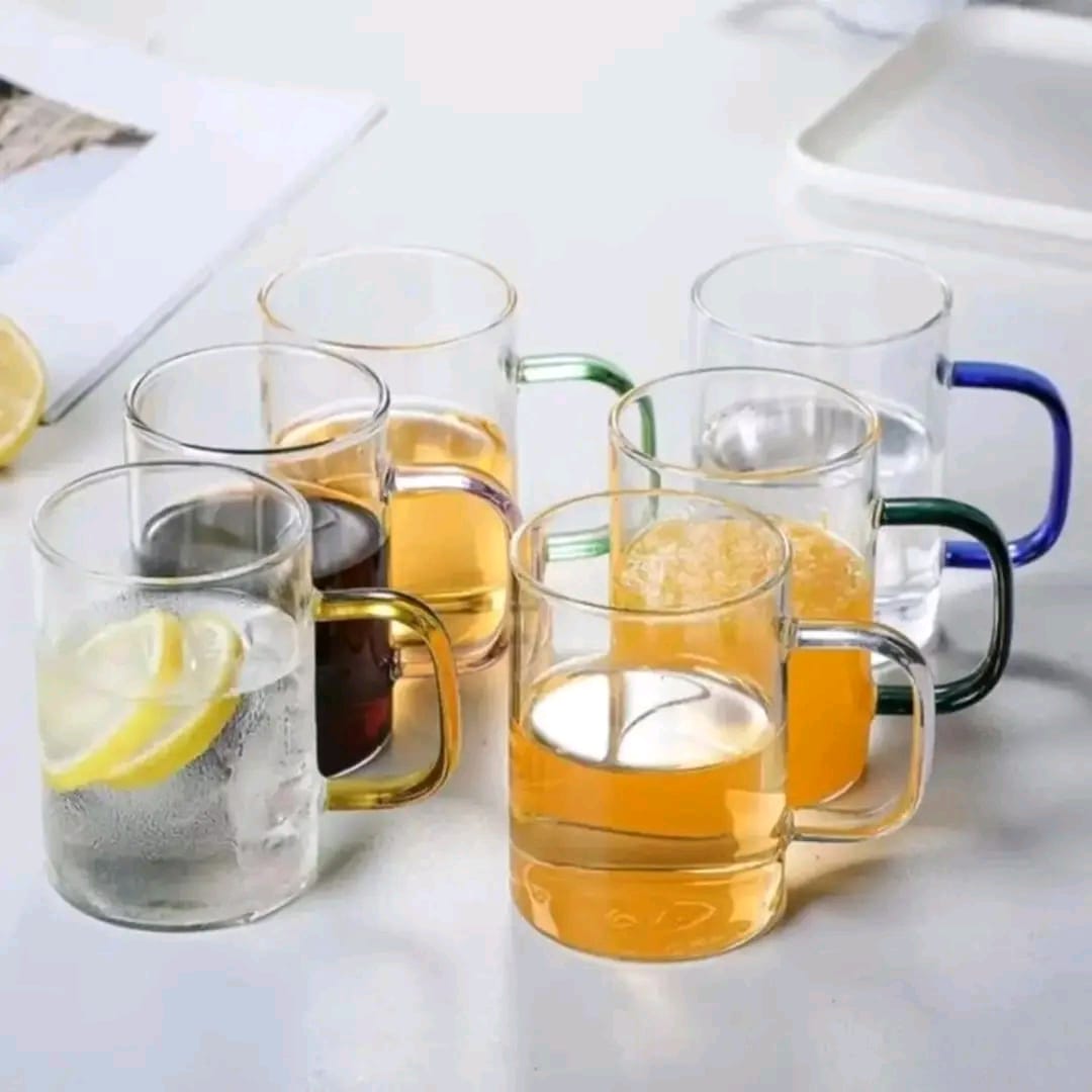 6Pcs Borosilicate Glass Mug Set