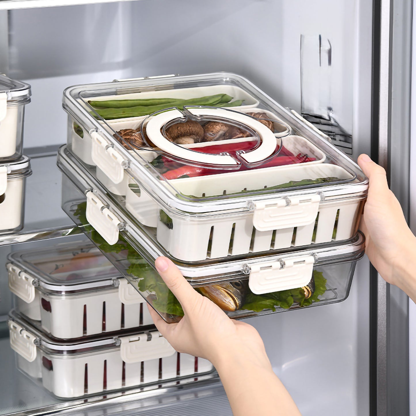 4 Portions Refrigerator Storage Box (Premium Quality)