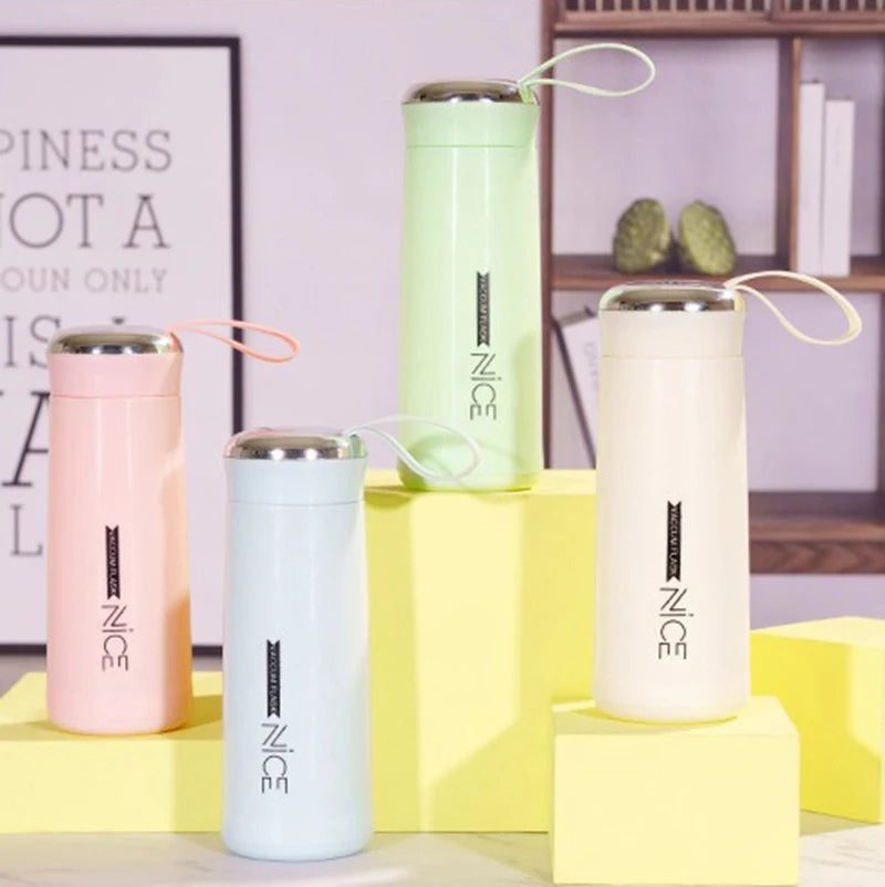 400ML Portable Double Walled Glass Bottle