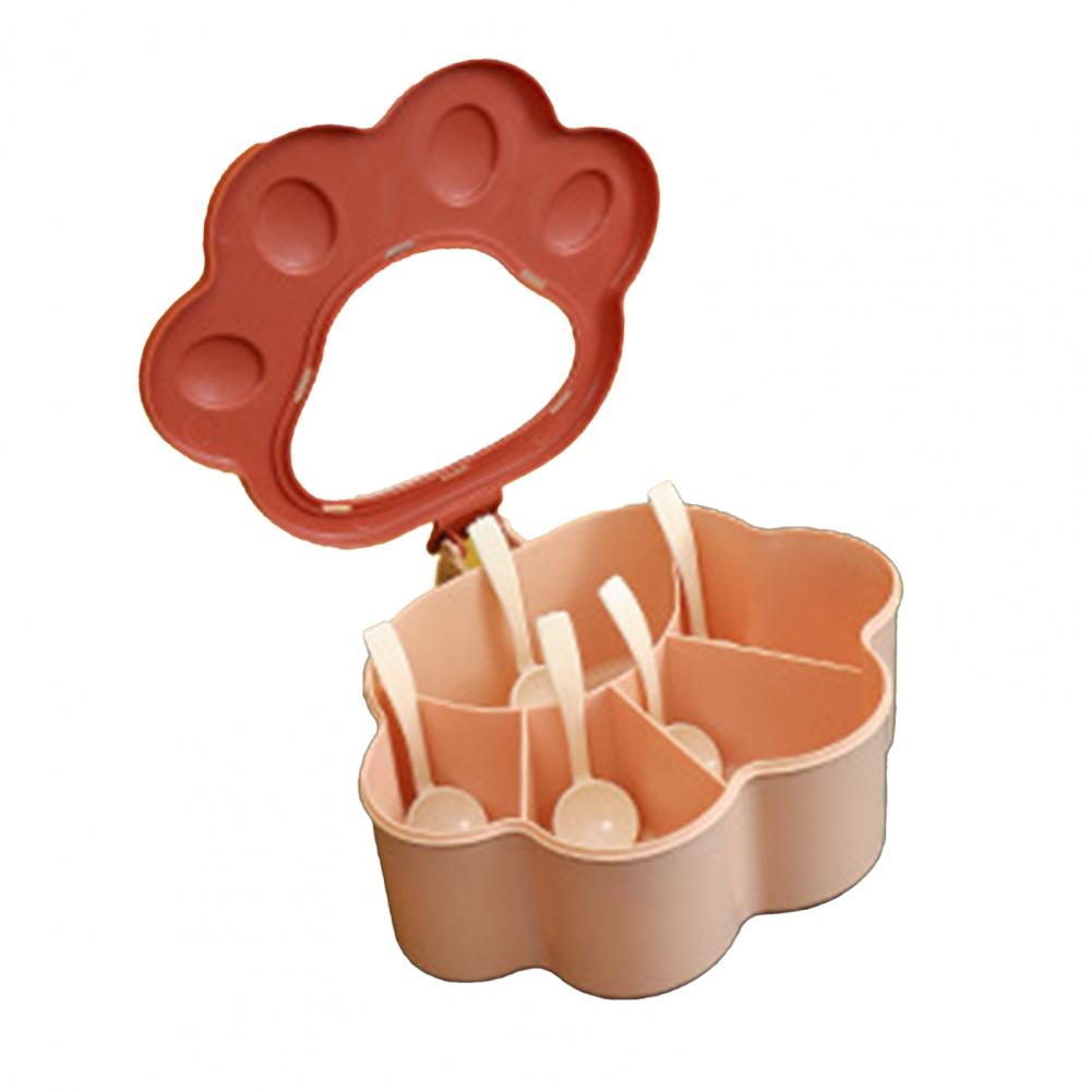 5 Grids Condiment Spice Box With Spoon