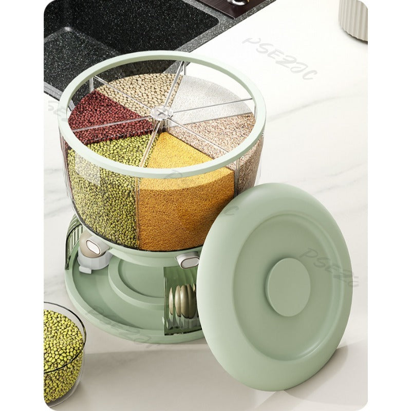 Multipurpose 360 Rotating Grain Storage Food Dispense With Egg Tray (Premium Quality)