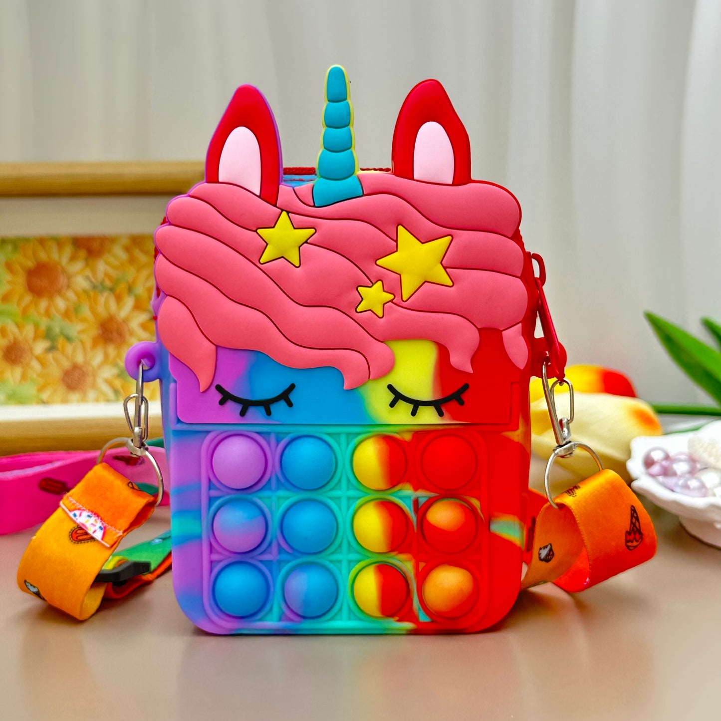 Cute Unicorn Style Mini Silicone Pop-It Pouch(Premium Quality)
