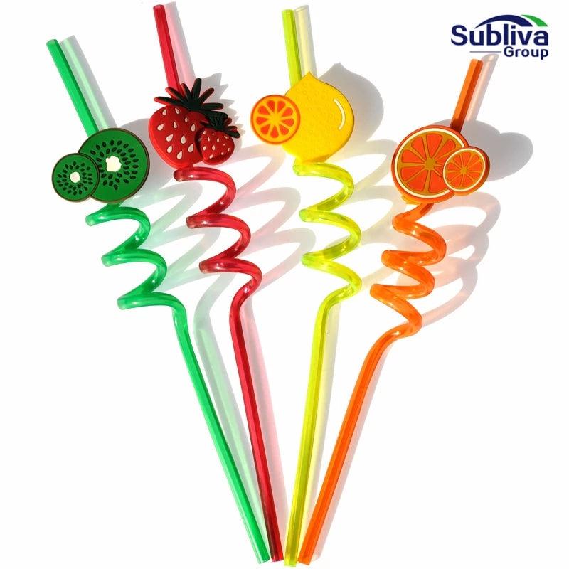 4 Pcs Fruits Straw Set