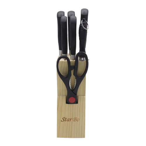 Bamboo Wood Knife Holder Box (8 Pcs Set)