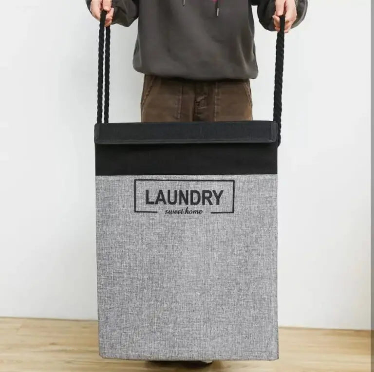Large Washing Clothes Storage Bin Bag Laundry Basket Foldable Hamper with Lid (Premium Quality)