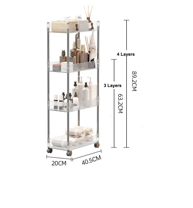 4 Layer Acrylic Multifunctional Trolley (Premium Quality)