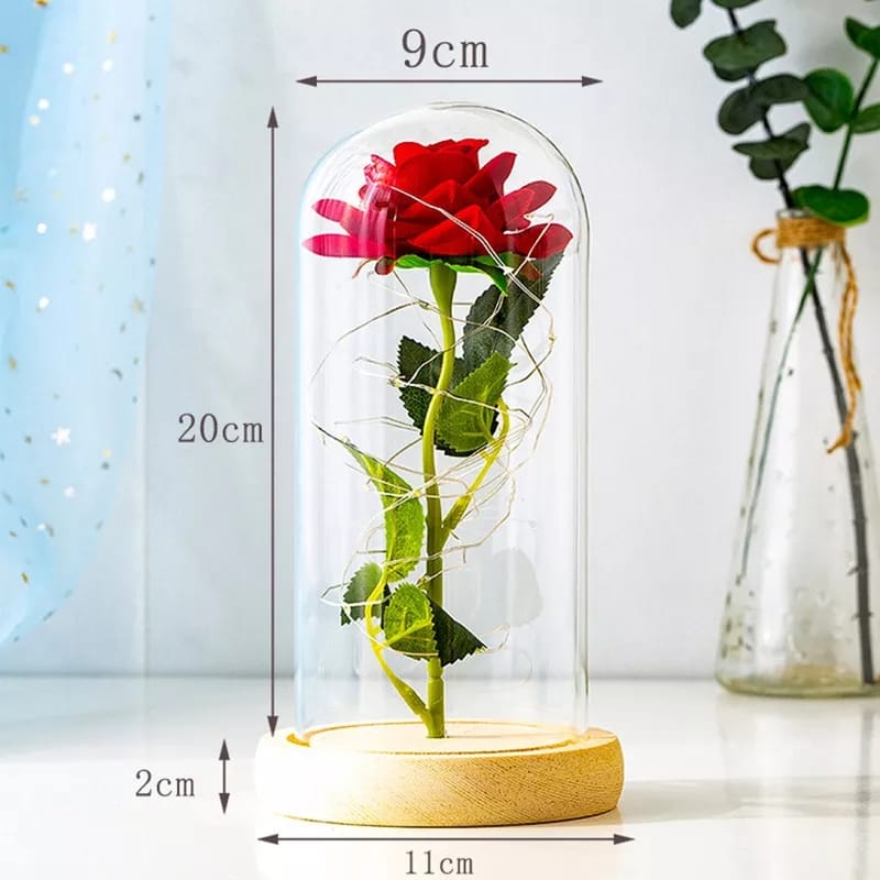 Rose LED Light Foil Flower Glass Cover