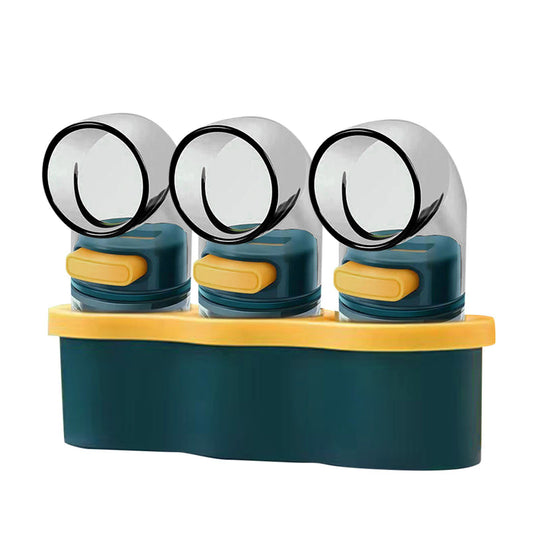 3 Pcs Spice Bottles With Stand