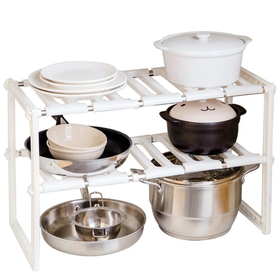 Expandable Adjustable Under Sink Kitchen Rack