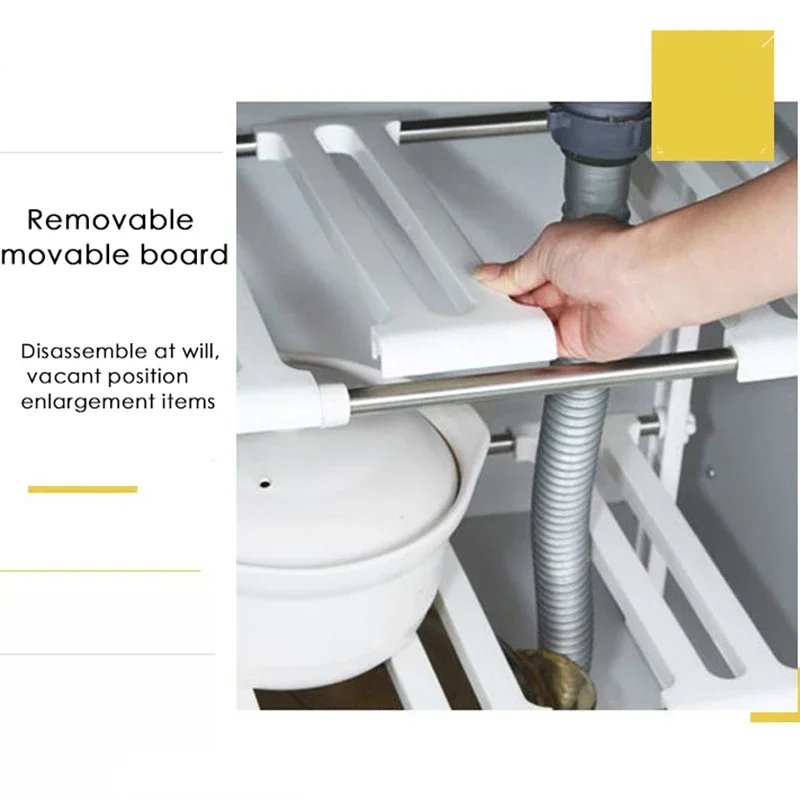 Expandable Adjustable Under Sink Kitchen Rack