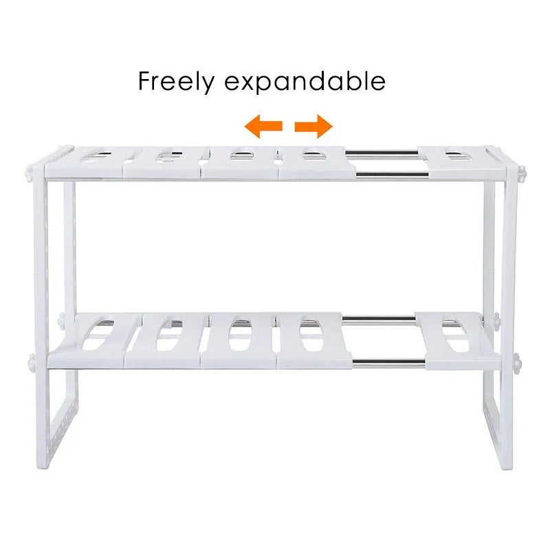 Expandable Adjustable Under Sink Kitchen Rack