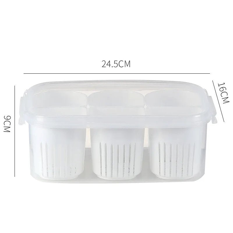 6 Grid Vegetable Storage Box With Lid