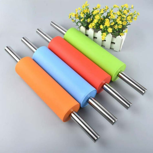 Stainless Steel Handle Silicone Rolling Pin