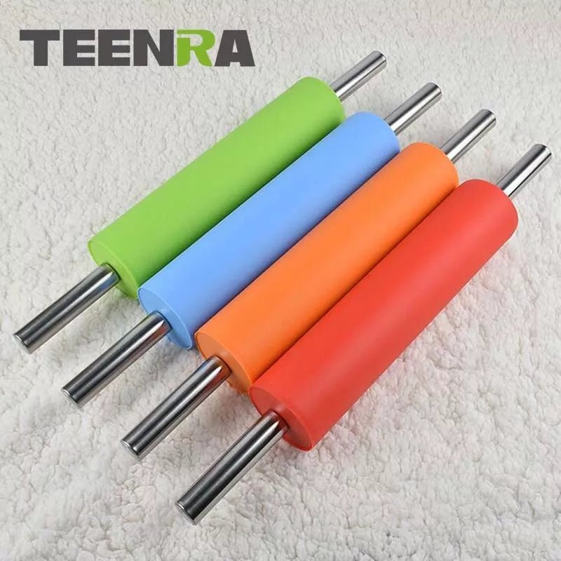 Stainless Steel Handle Silicone Rolling Pin