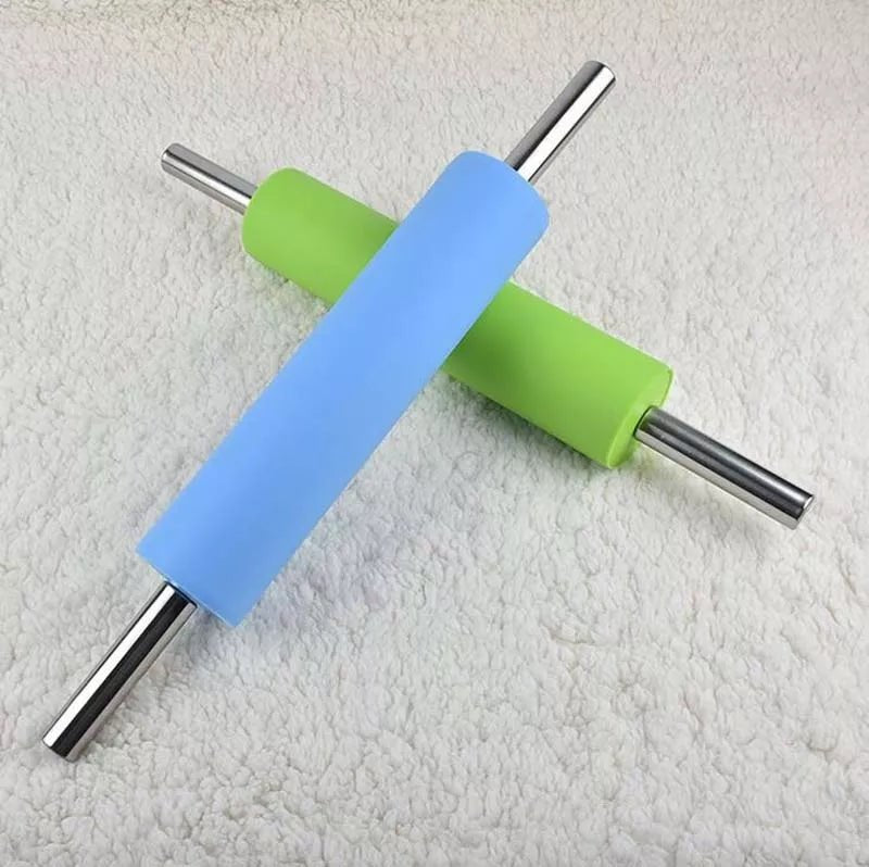 Stainless Steel Handle Silicone Rolling Pin