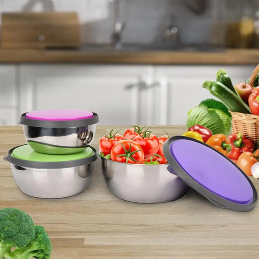 3 Pcs Stainless Steel Food Storage Container With Lids