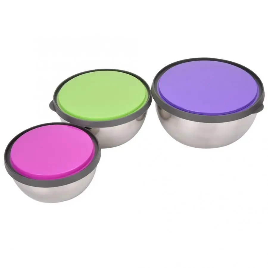 3 Pcs Stainless Steel Food Storage Container With Lids