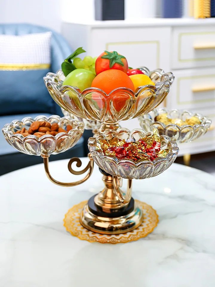 European-style Rotating crystal glass Dry Fruit Tray