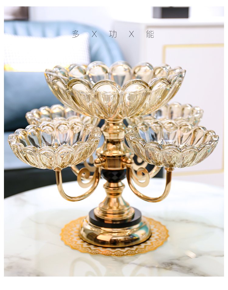 European-style Rotating crystal glass Dry Fruit Tray