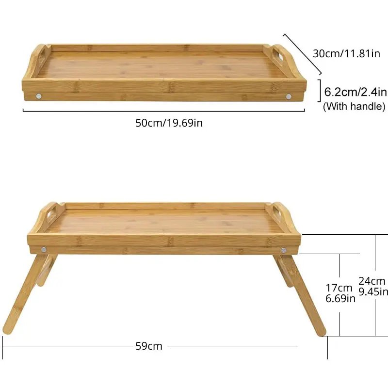 Bamboo Wooden Breakfast Bed Table. (High Quality)