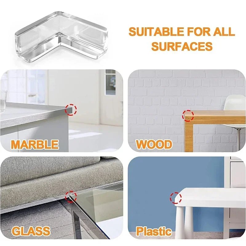 4 Pcs Transparent Silicone Table Corner