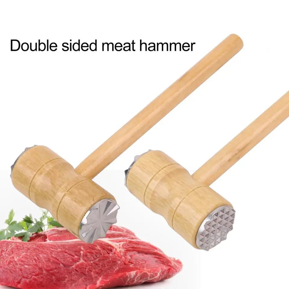 Double Sided Wooden Meat Hammer