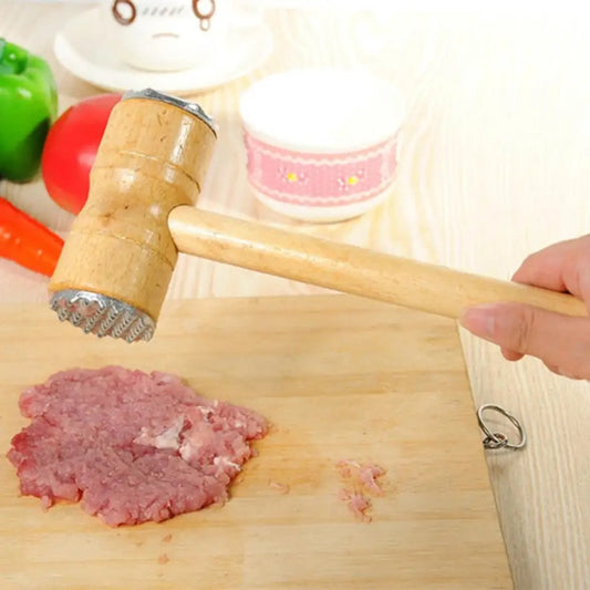 Double Sided Wooden Meat Hammer