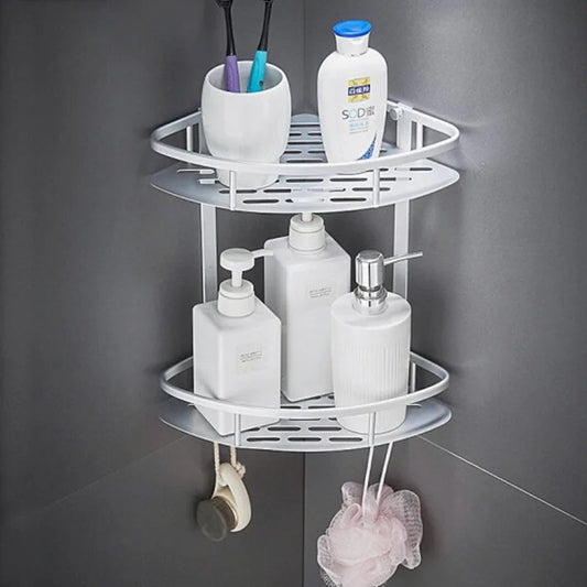 2 Layers Aluminum Bathroom Shelf (Premium Quality)
