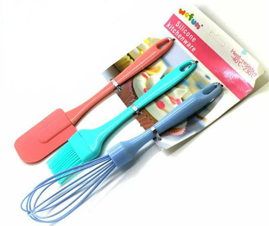 Pack of 3 Spatula and BBQ Oil Brush and Beater