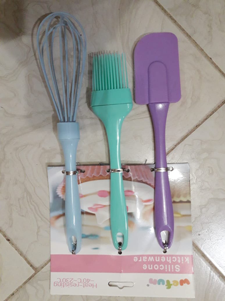 Pack of 3 Spatula and BBQ Oil Brush and Beater