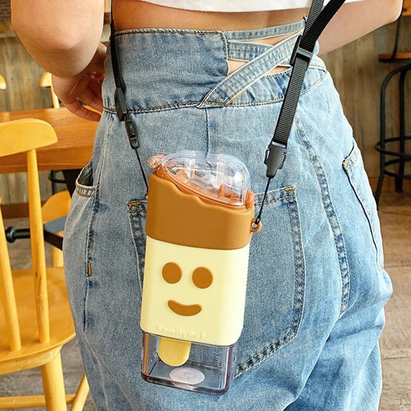 Donut Ice Cream Water Bottle with Straw