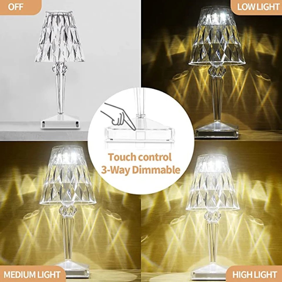 Multicolor Diamond Acrylic Table Lamp