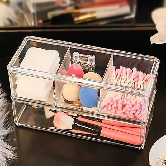 Double Layers Acrylic Make-up Organizer. (Premium Quality)