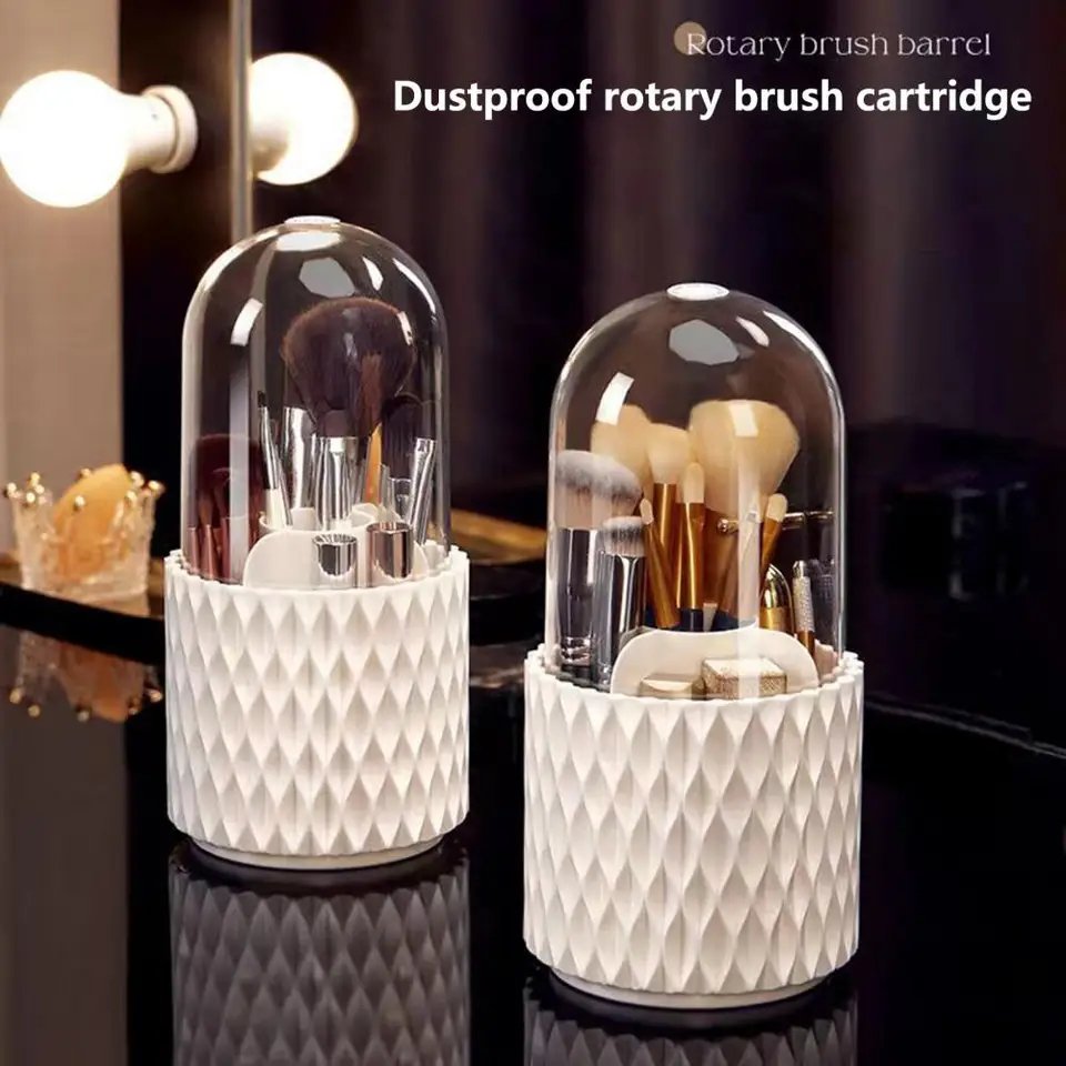360 Degree Rotation Diamond Cut Makeup Storage Box
