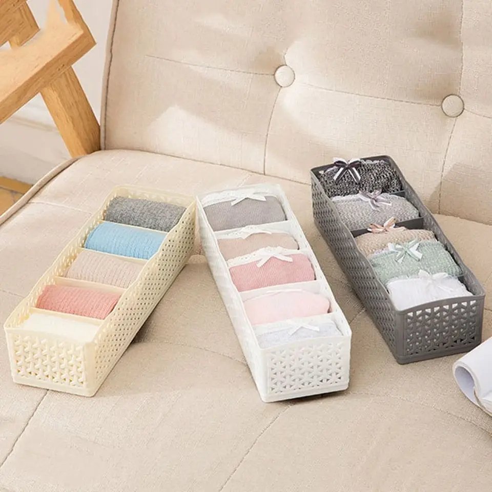 Rattan Style 5 Grids Multipurpose Organizer. (Good Quality)