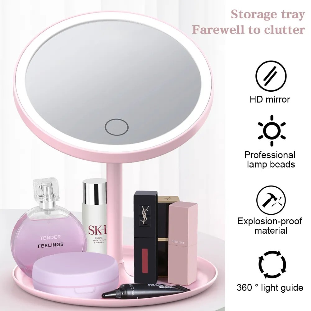 3 Modes Led Make-up Mirror Storage Organizer