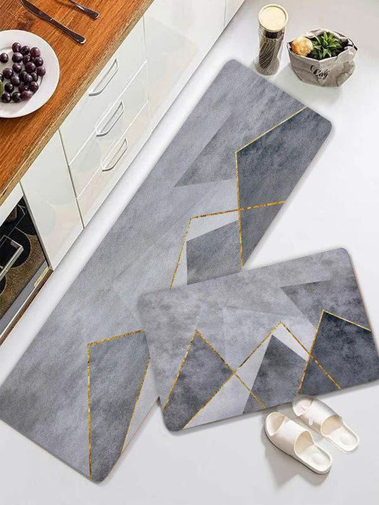 2 Pcs Set Nordic Style Kitchen Mat
