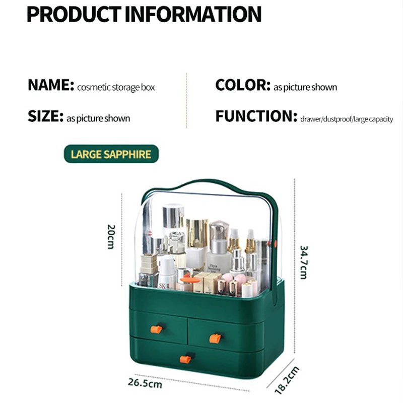 Large Capacity Luxury Waterproof Dust Proof Make-up Organizer