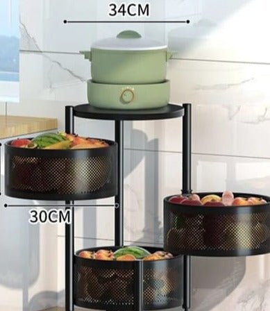 Multi-layer Movable Round Metal Rack For Fruit Vegetables (Premium Quality)