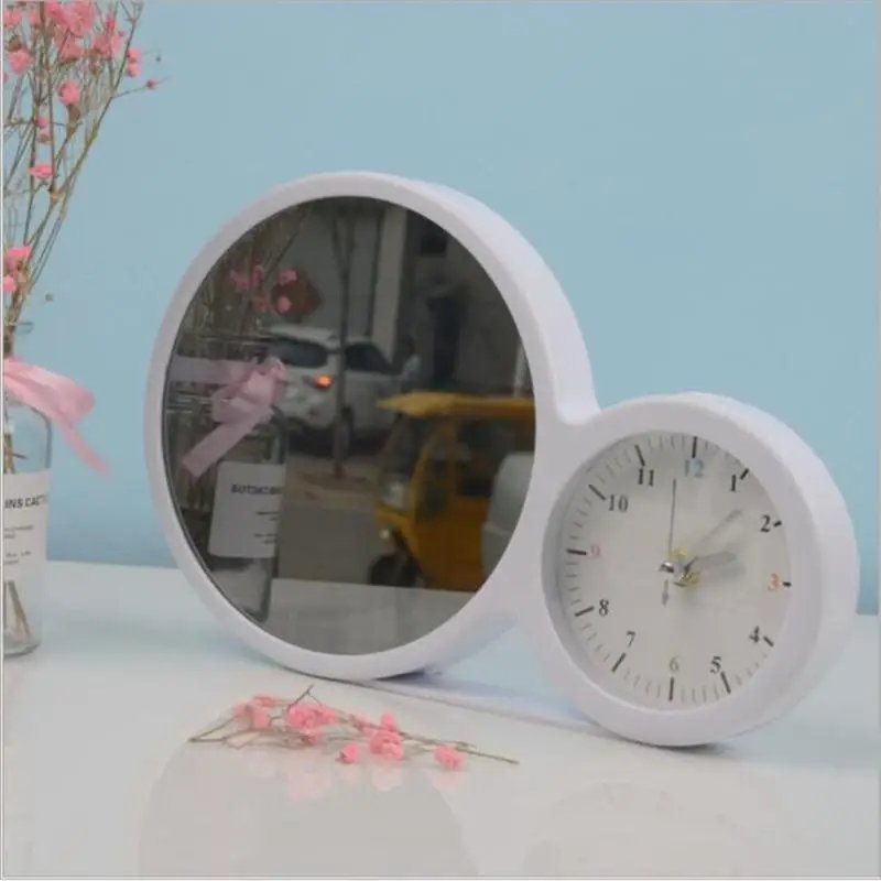 Sublimation Desk Alarm Clock Round Magic Mirror 3D Photo Frame