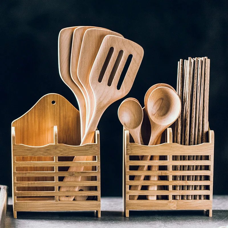 Bamboo Wooden Cutlery Chopstick Holder